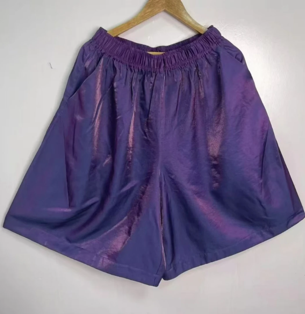 凤徕兮私人定制紫色光板全松紧六分裤（ LK135-4）单