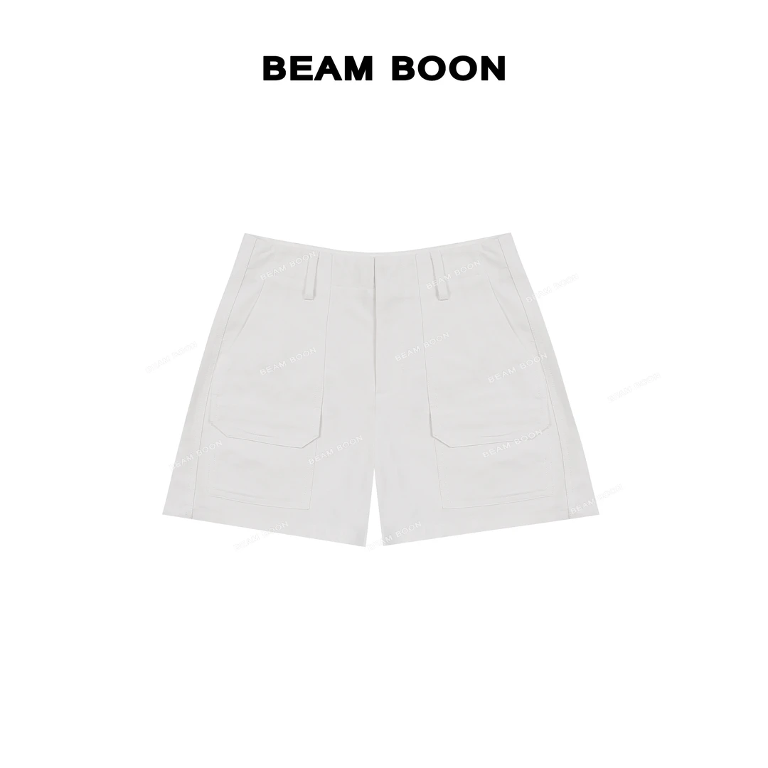 Beam Boon|【盛夏裤】丝光空气水洗A字甜酷百搭显瘦口袋工装短裤