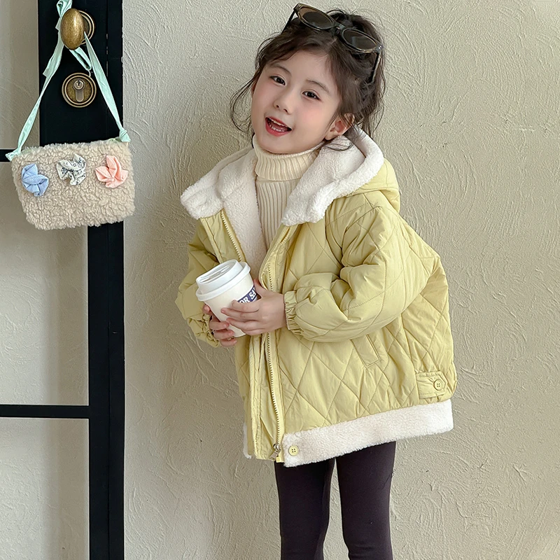 女童加绒外套2025秋冬新款洋气儿童秋装加厚夹棉女孩宝宝秋季上衣