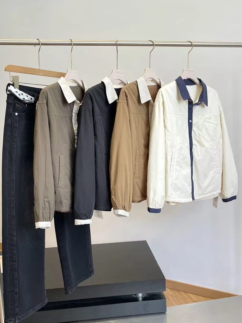 B暖和又舒服！水洗全棉表衬 文艺感翻领棉衣外套 23-88 女装 H7211