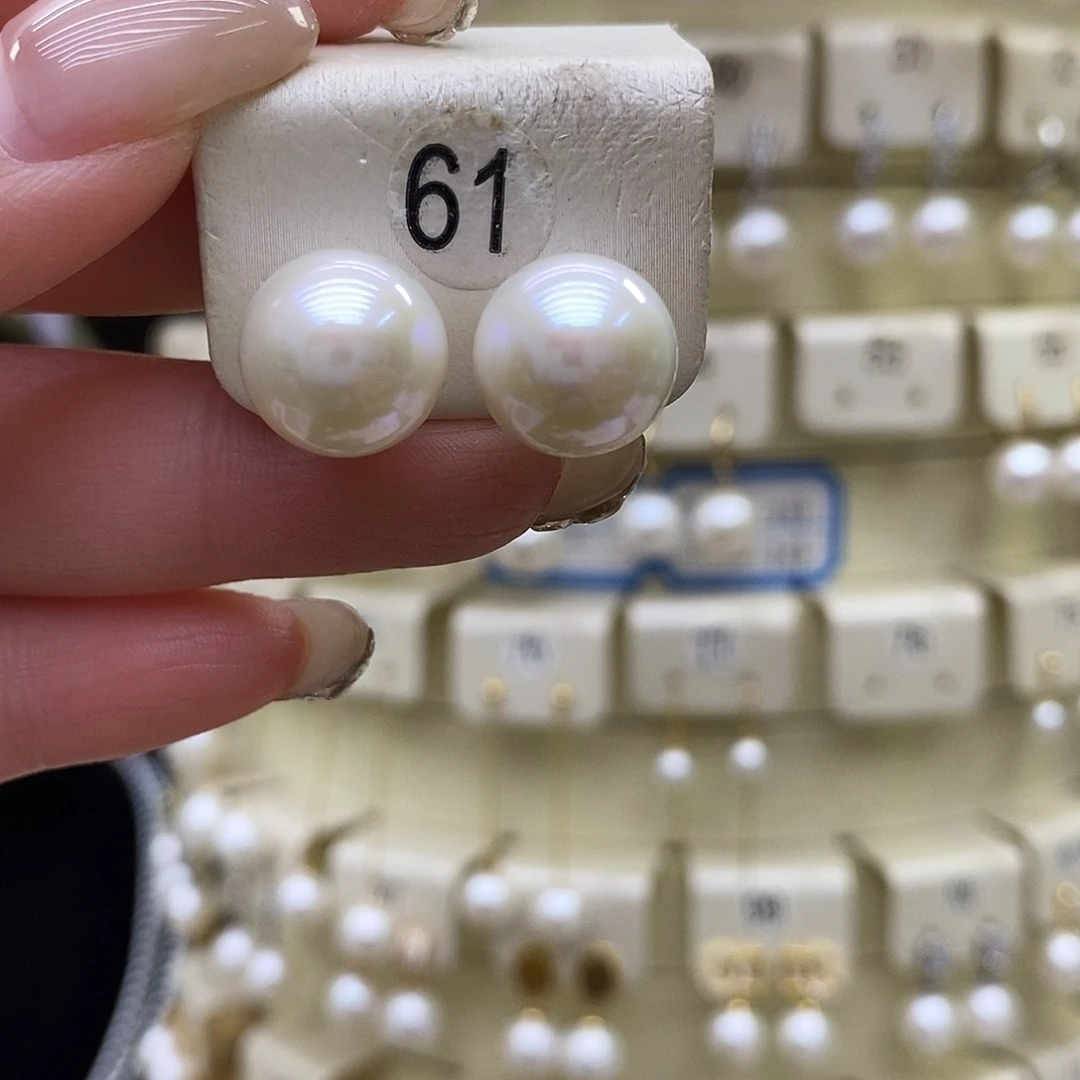 淡水珍珠耳饰18K金镶嵌