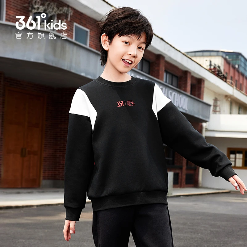 361°kids童装男童套头卫衣春季潮流卫衣拼接中大童上衣N52511302