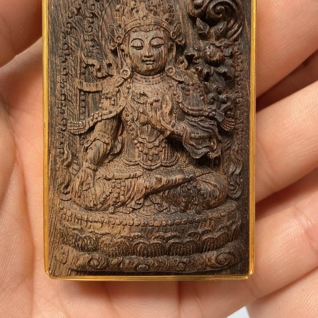 沉香吊坠芽庄黑棋观音46.8克