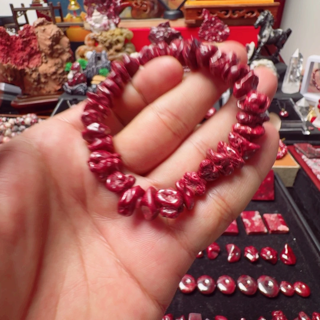 天然辰砂天然朱砂无根砂手串