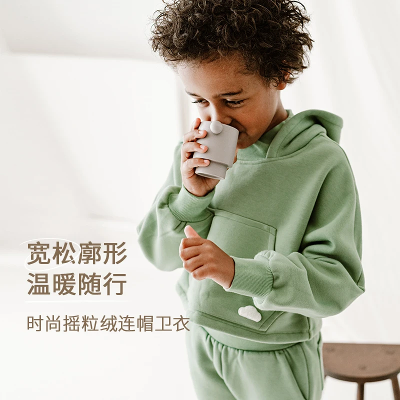 Nest Designs加拿大小云朵童装男女童摇粒绒连帽上衣长裤套装