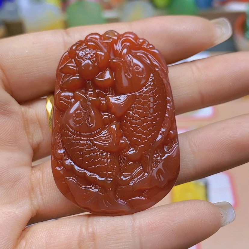 【闪购商品】玛瑙/玉髓颈饰未镶嵌小**鱼