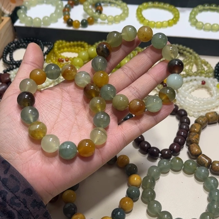 蛇纹石玉未镶嵌手链卡14微瑕