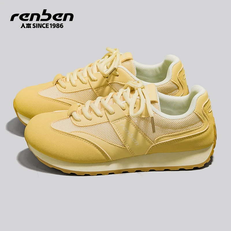 人本官方旗舰店休闲鞋女2025新款女款ins爆款洋气百搭透气复古ol