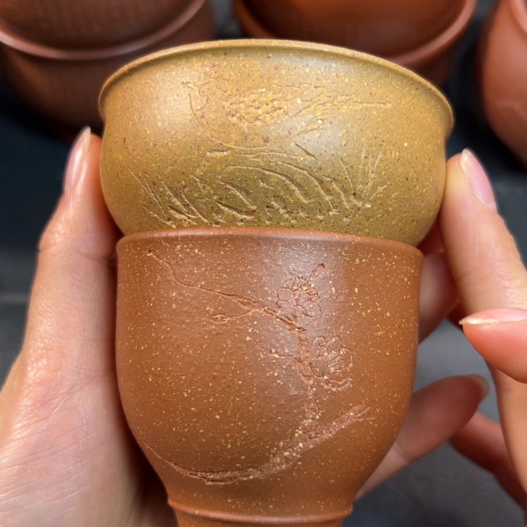 茶杯紫砂对杯发货