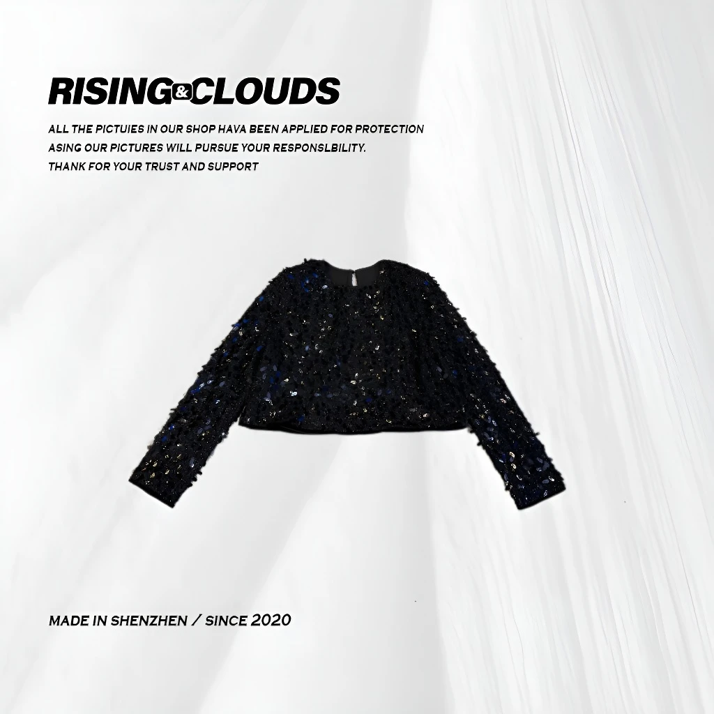 RISING&CLOUDS【莎莎】舒适百搭珠片上衣020236