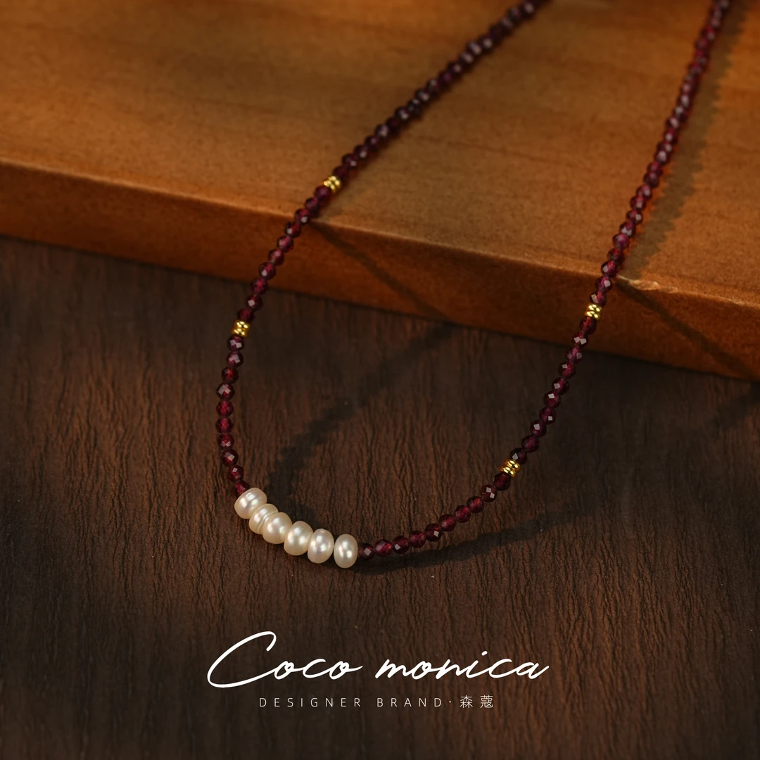 【小霞珠宝】石榴石手工气质轻奢小众彩色紫色素款百搭时尚WA862