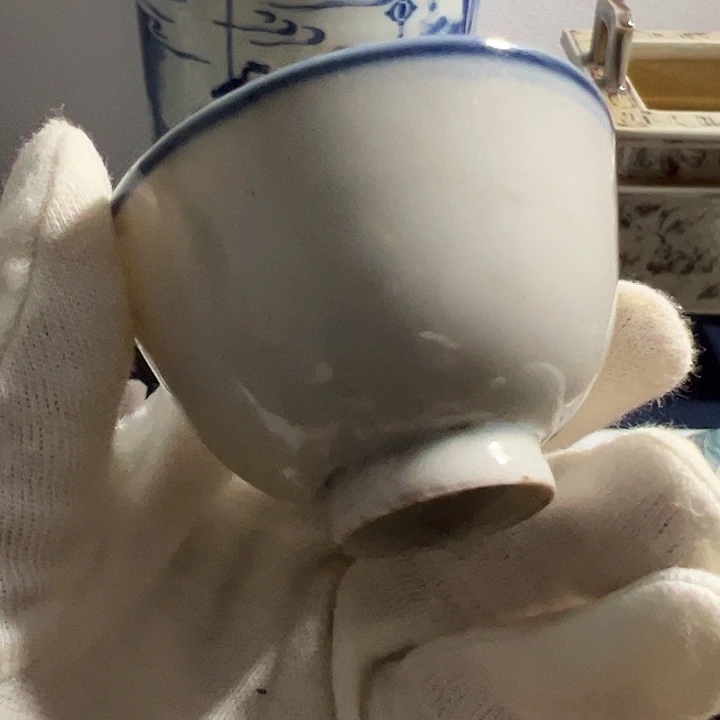 瓷片北**阳青花杯子一件完整