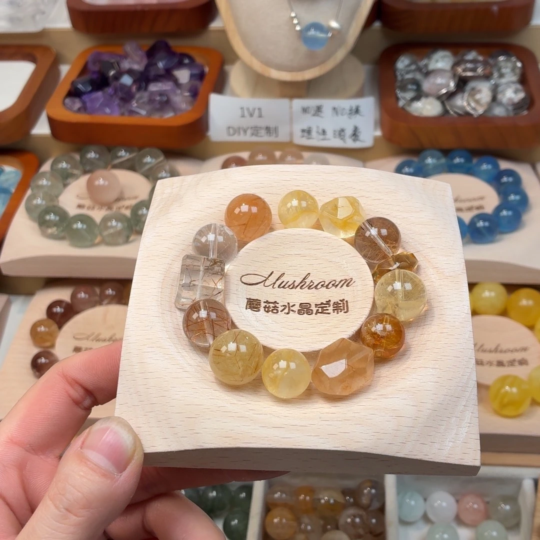 祝****银S925镶嵌手链烟晶