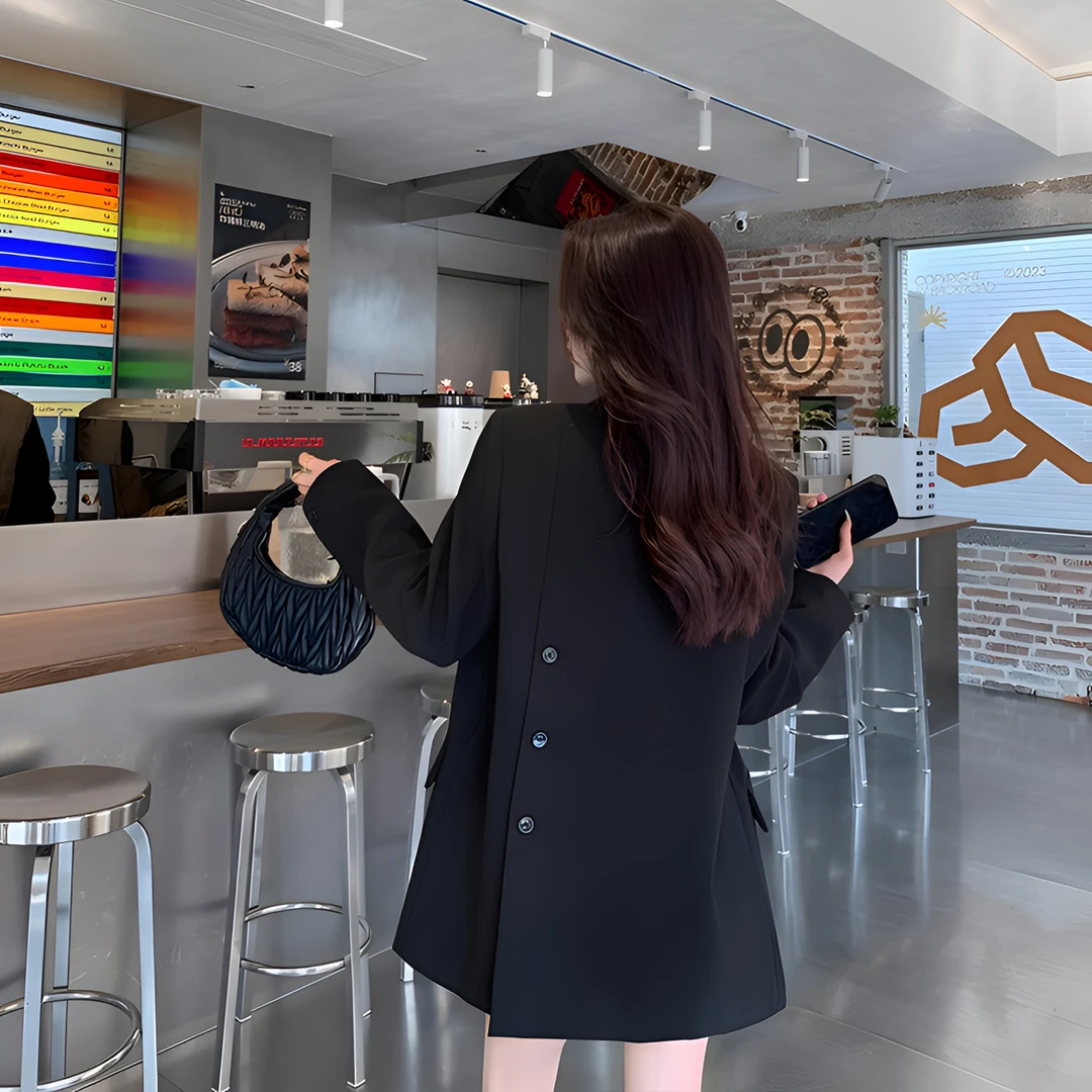 黑色西装外套女爆款2025新款秋职业装气质女神范高级感炸街小西服