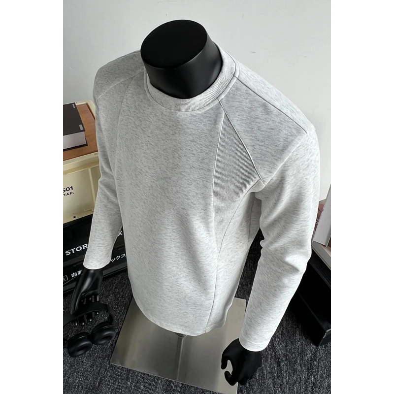 美式boxy廓形270g重磅曼巴棉卫衣男秋季螺纹cleanfit长袖T恤上衣