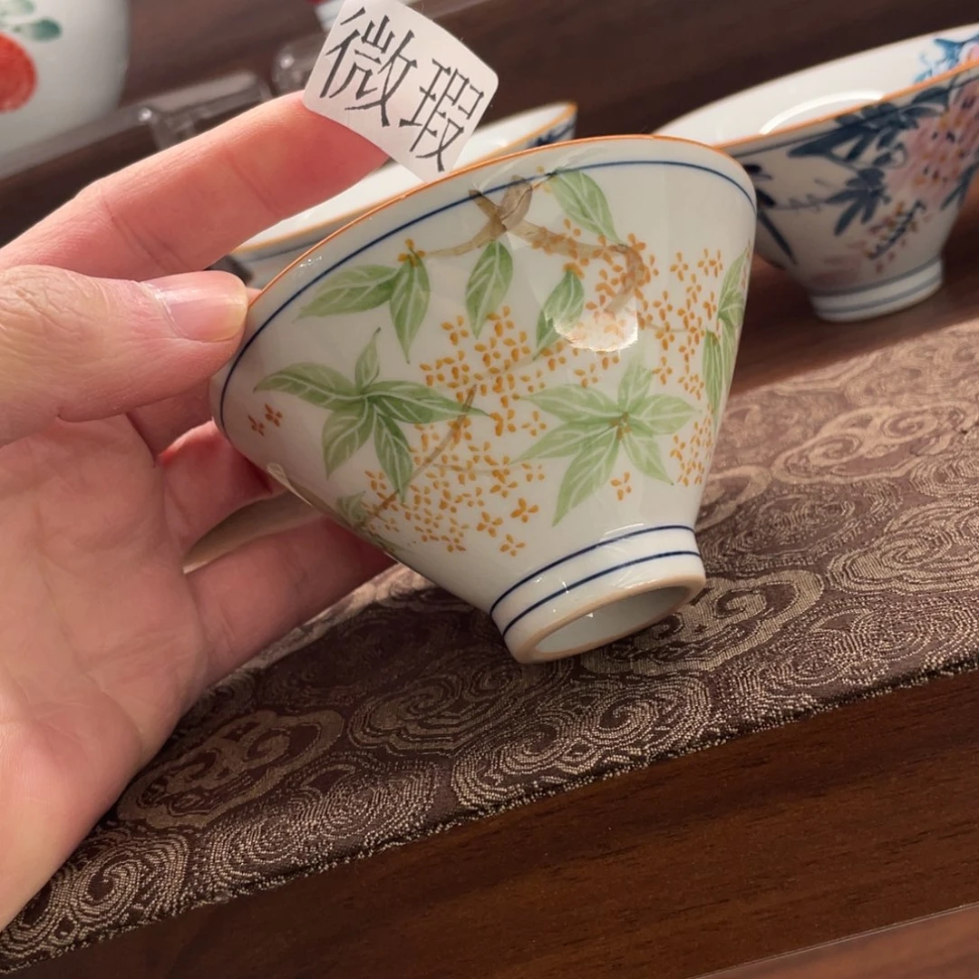 釉下手绘茶具微瑕