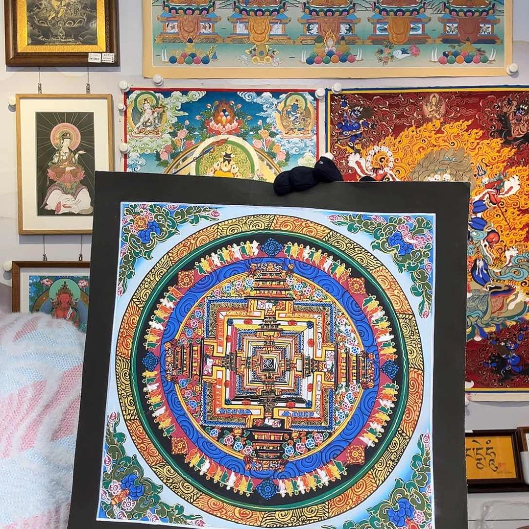 装裱画纯手绘唐卡27厘米左右坛城