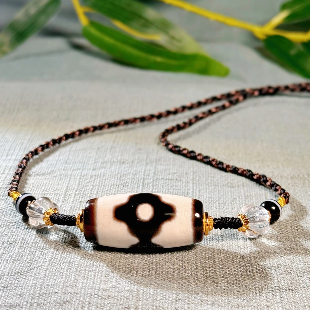 五月火活动 黑白坛城三眼天珠玛瑙项链（拉萨直发）DU250415101