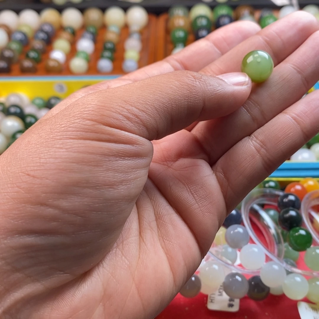 和田玉未镶嵌珠宝奇石卡12聚宝盆苹果绿y