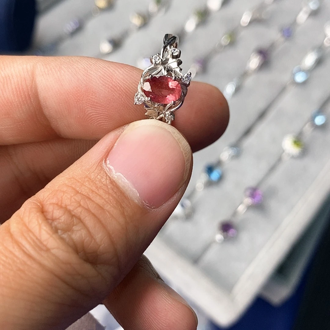 碧玺戒指戒指银S925镶嵌