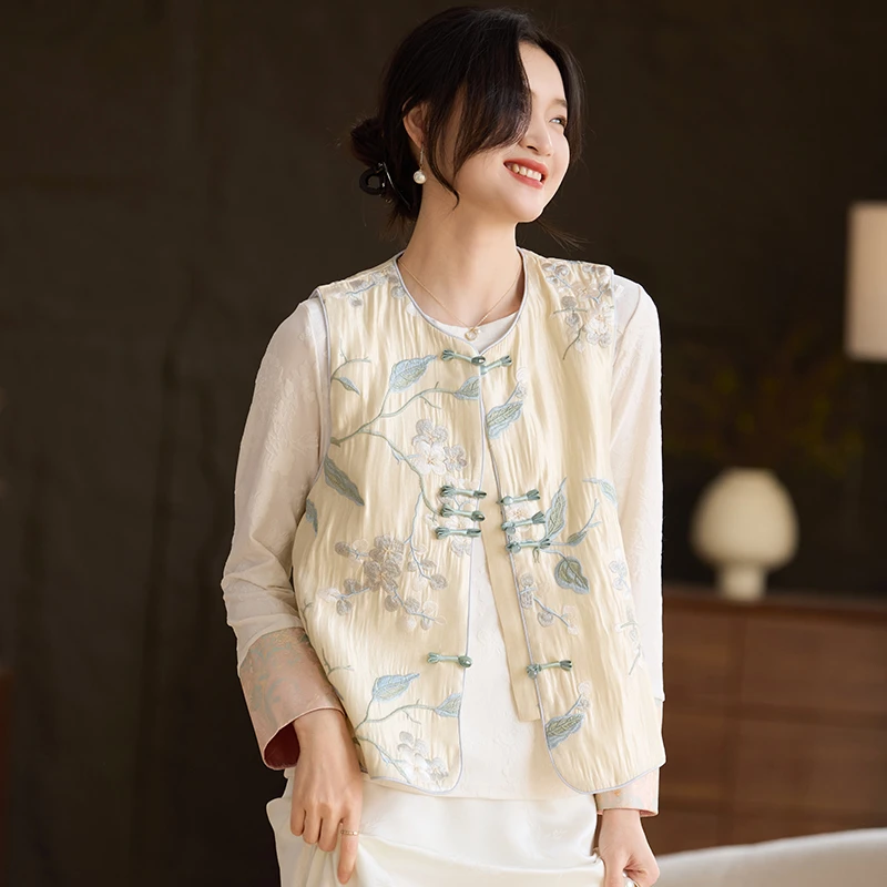 喜卉新中式马夹夏季上衣中老年女装时尚春装外套春季中国风复古