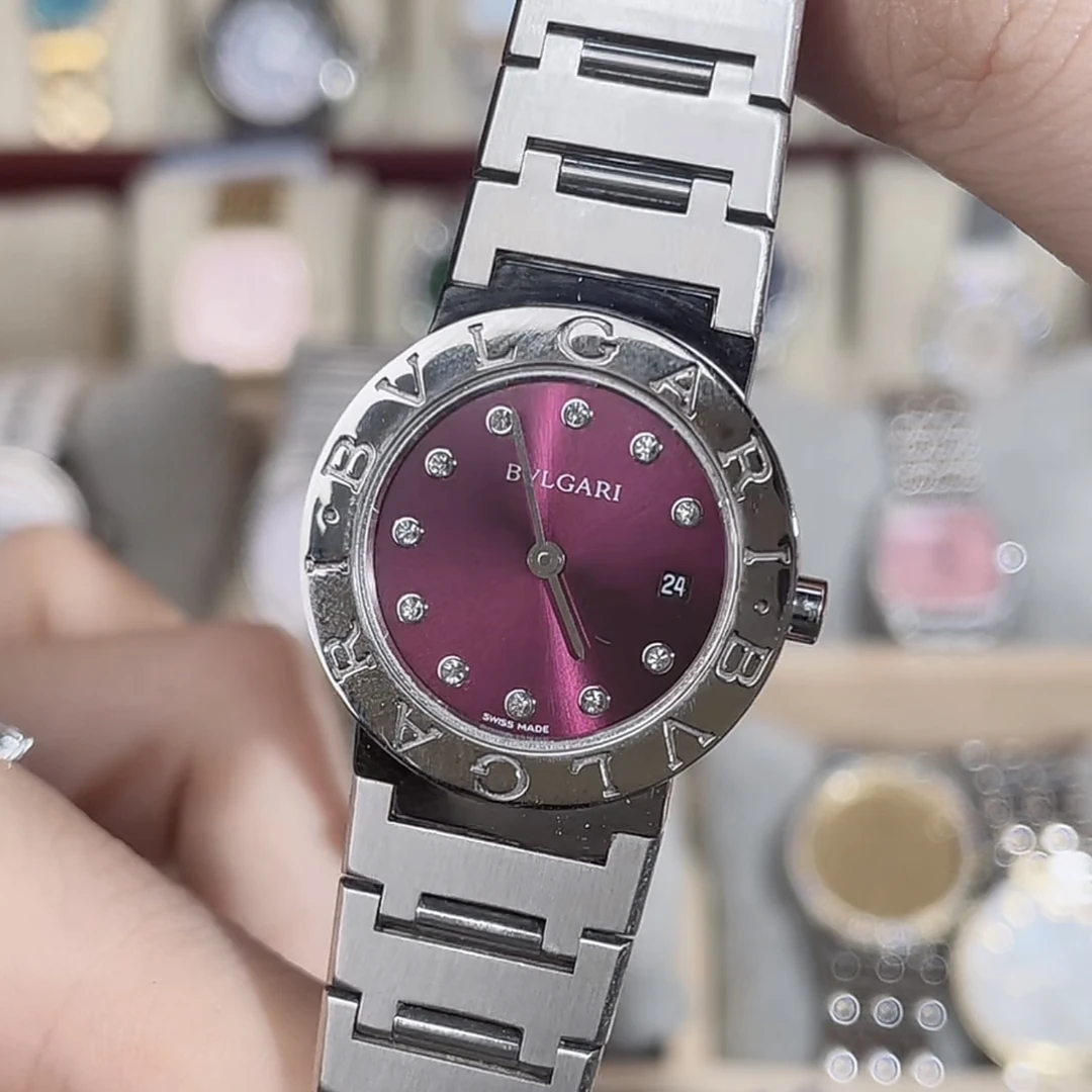 95新 BVLGARI/宝格丽 绿盘/石英表/后钻/BG098/26盘