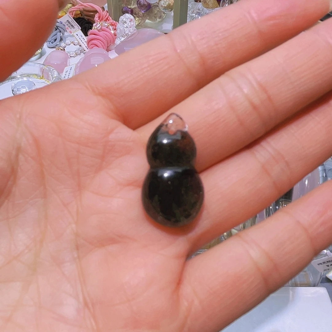 未镶嵌颈饰水晶天然绿幽灵葫芦吊坠