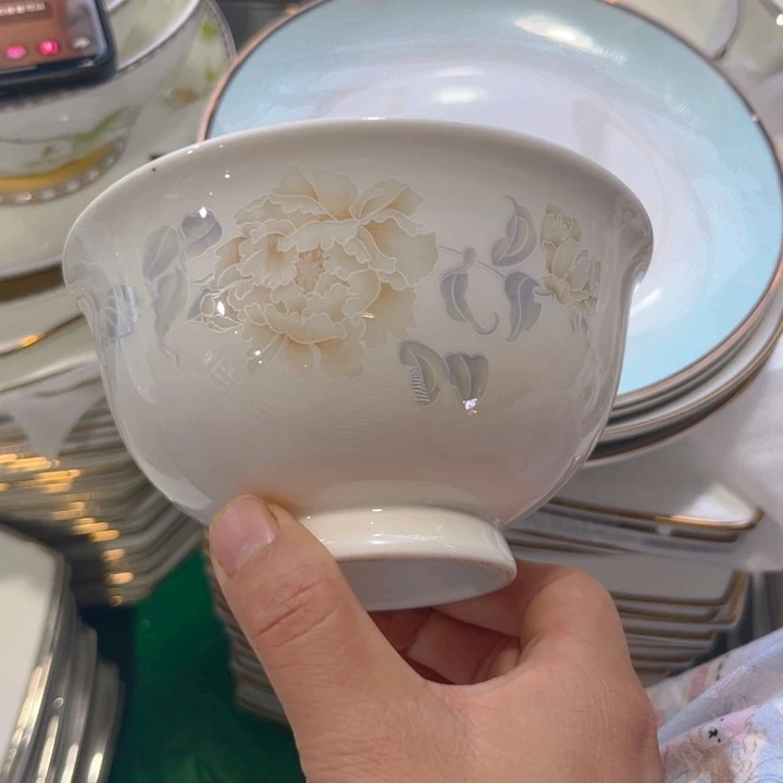 瓷片清雅五寸碗十个