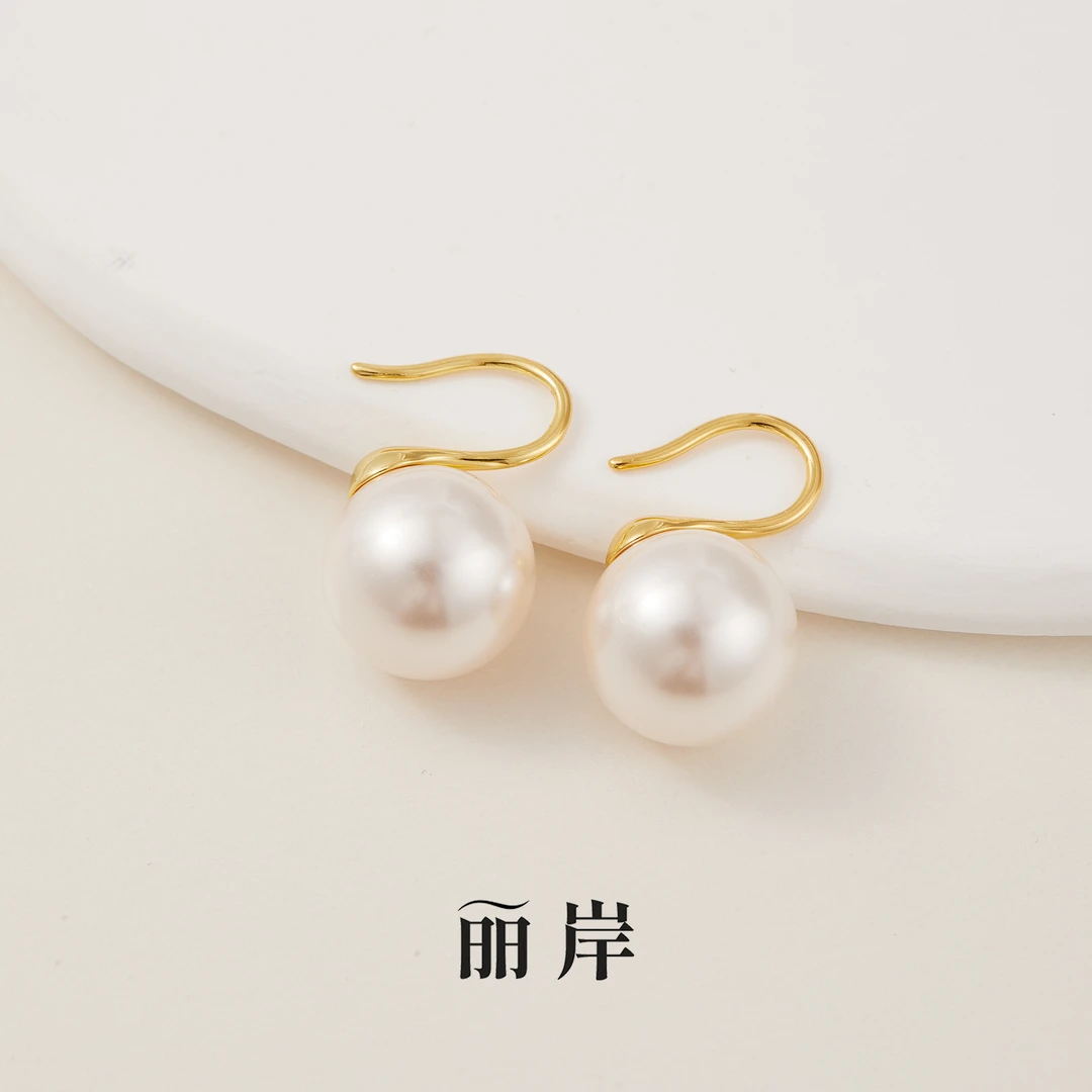 925银仿珍珠耳饰 高跟鞋珠珠耳环