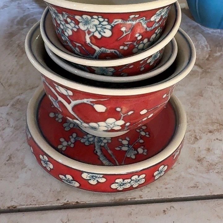 红梅五件景德镇高端精品陶瓷