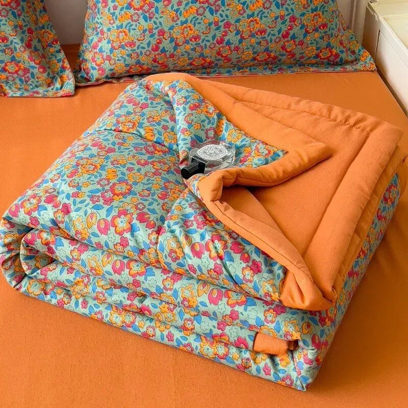 夏天夏凉被单双人夏被空调被学生宿舍被春秋可机洗亲肤薄被子JY