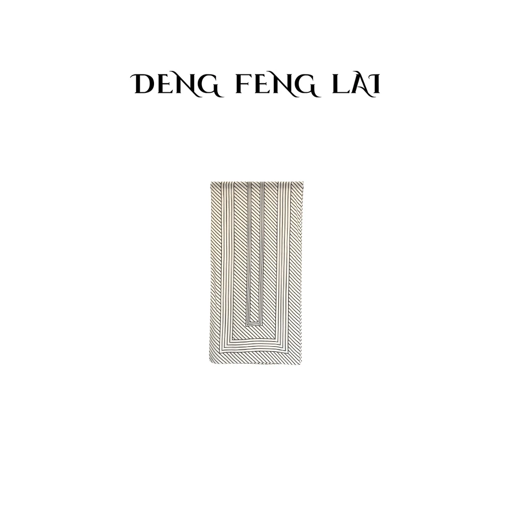 【白小白精选】极简几何线条窄长条桑蚕丝时尚百搭薄款丝巾1083