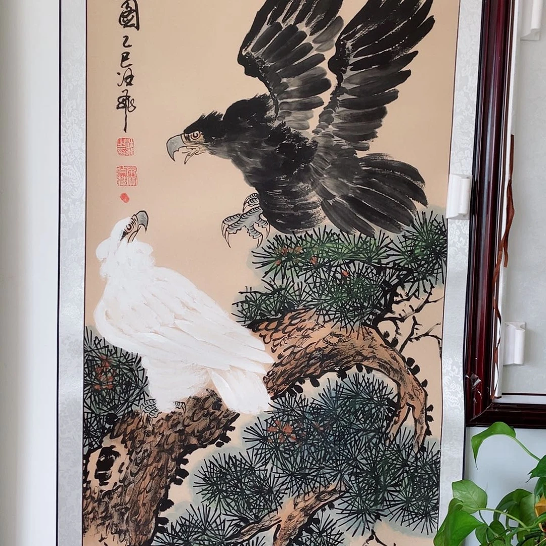 国画松鹰图四尺加厚