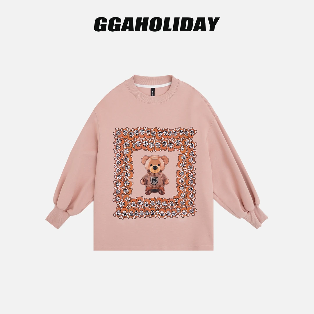 【上新】GGAHOLIDAY时尚百搭宽松潮流复古美式印花长袖卫衣-153133