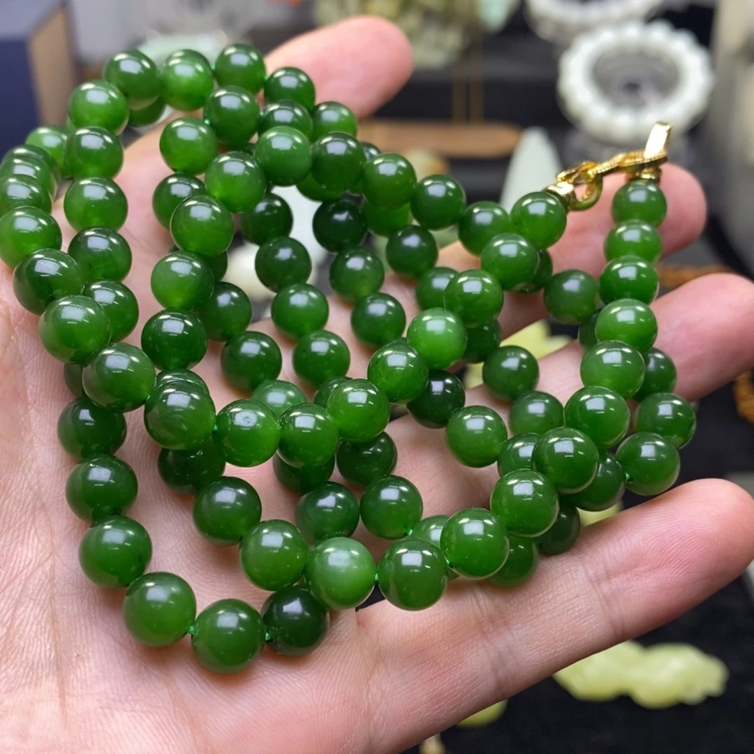 和田玉18K金镶嵌颈饰