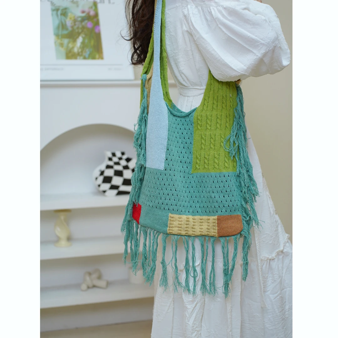 【宠粉福利】复古文艺度假风流苏日常轻便布包百搭大容量单肩包