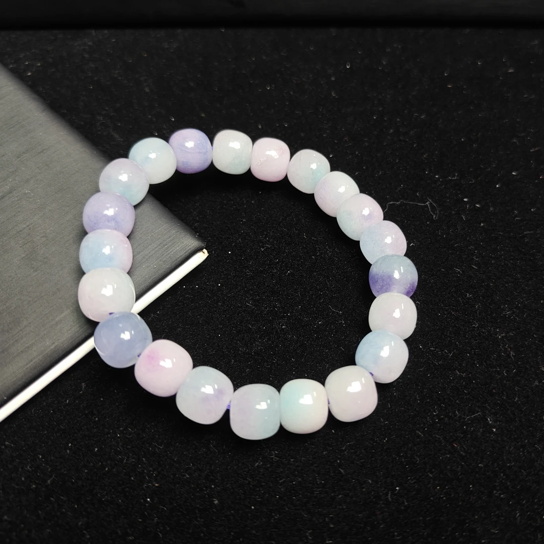 [停业清货]缅甸冰底春彩10m老型珠手串-183-多样性发一