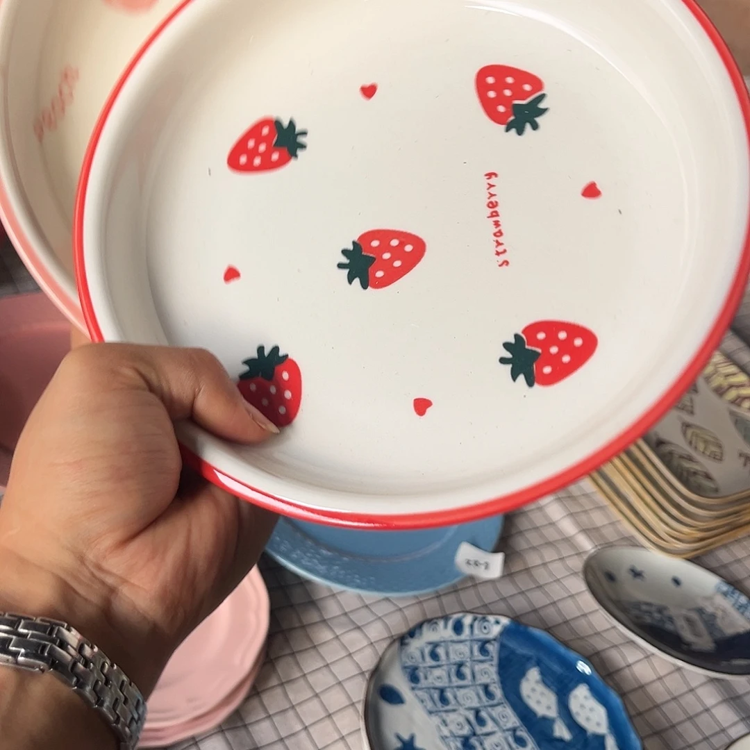 瓷水蜜桃➕草莓两个盘子