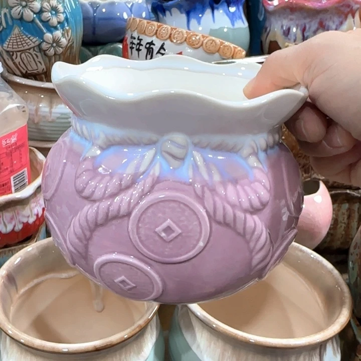 多肉绿植花盆凑9块包邮，有孔