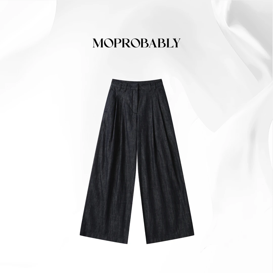 Moprobably李予诺「绮斐蓝牛」复古水洗百搭直筒牛仔裤L5373039