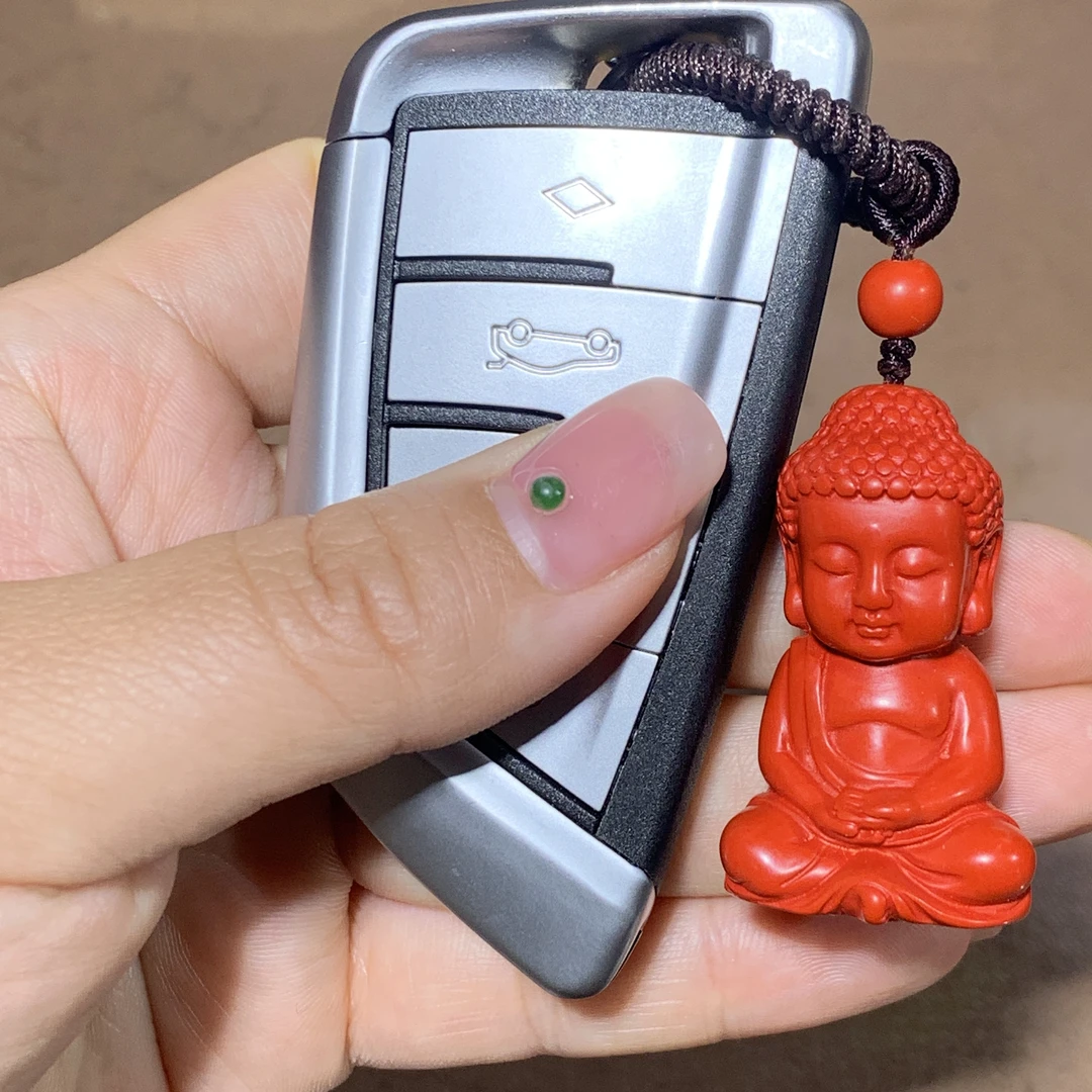 含辰砂工艺品朱砂钥匙扣手工编织平安如意古风本命年佑平安