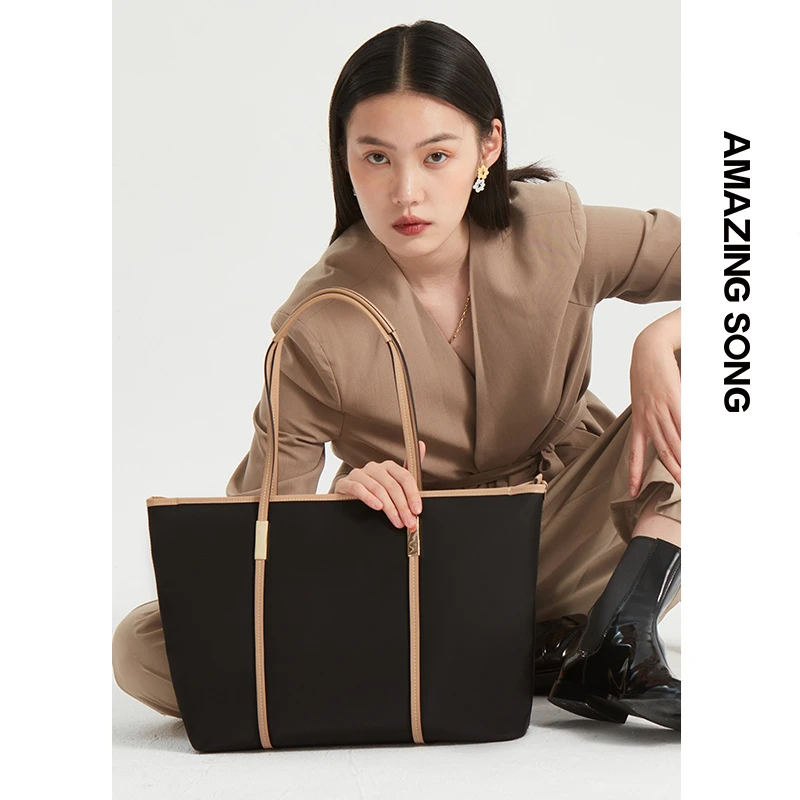 AmazingSong乙颂亚比该购物包大号简约单肩百搭女大容量托特包