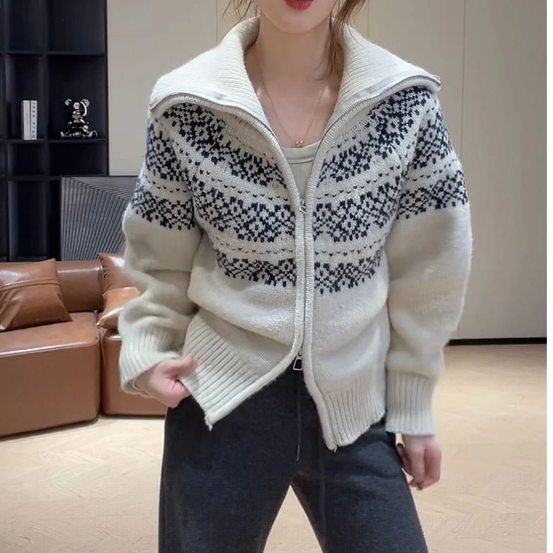 【费尔岛毛衣】1017 冬季复古舒适韩系慵懒感宽松上衣针织衫