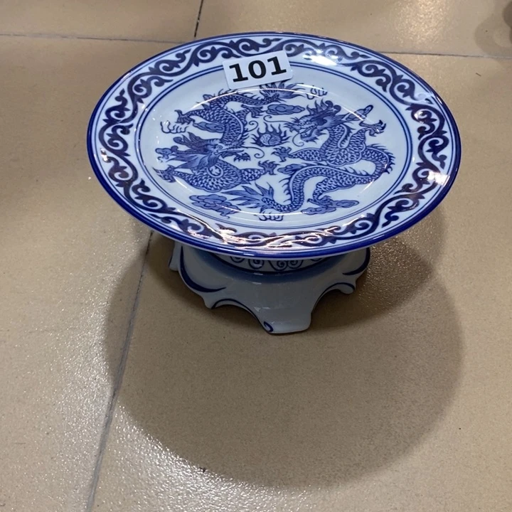 【闪购商品】摆件廊****业陶瓷高脚盘摆件，三个