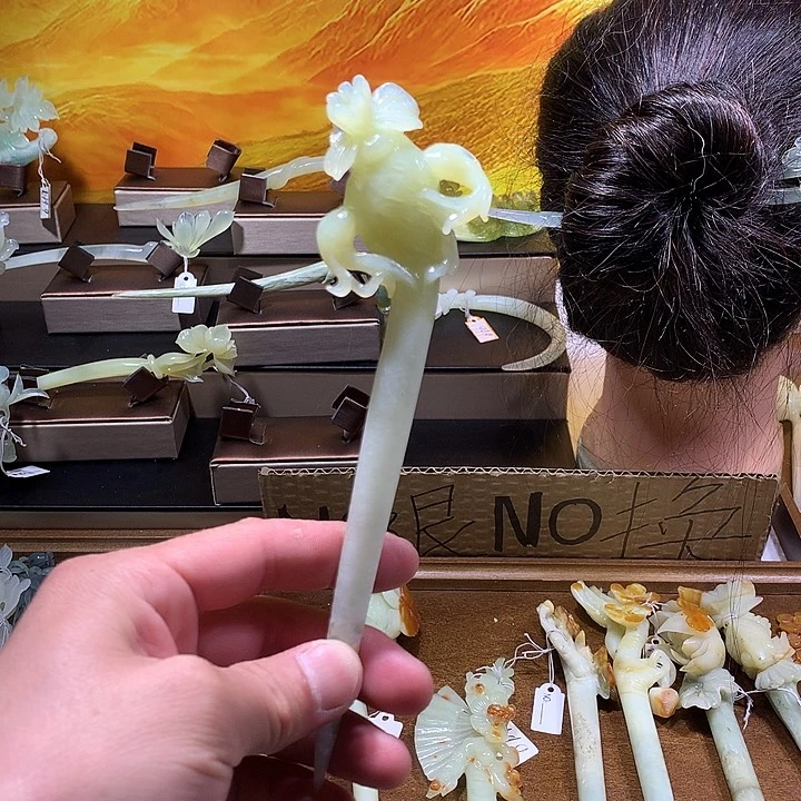 蛇纹石玉合金发饰