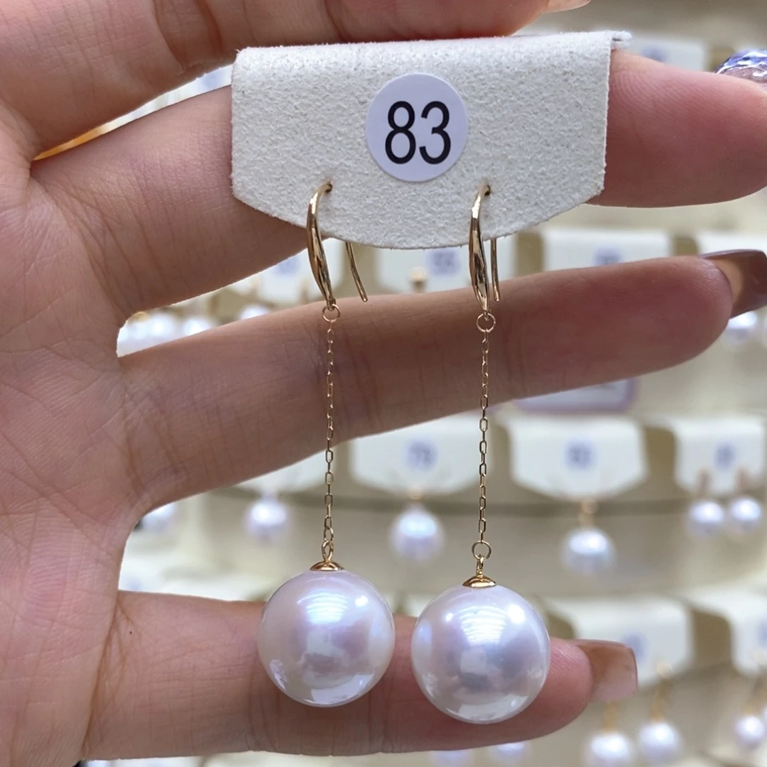 18K金镶嵌淡水珍珠耳饰