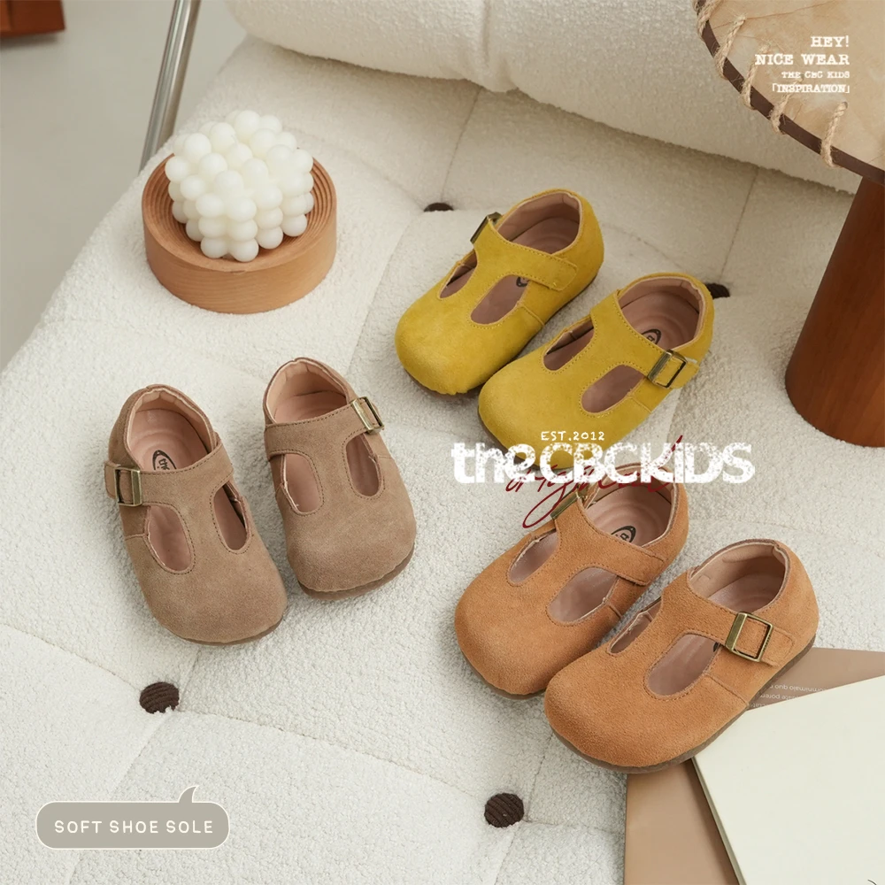 新款软底休闲百搭平底复古儿童勃肯小皮鞋男女童春秋魔术贴250055