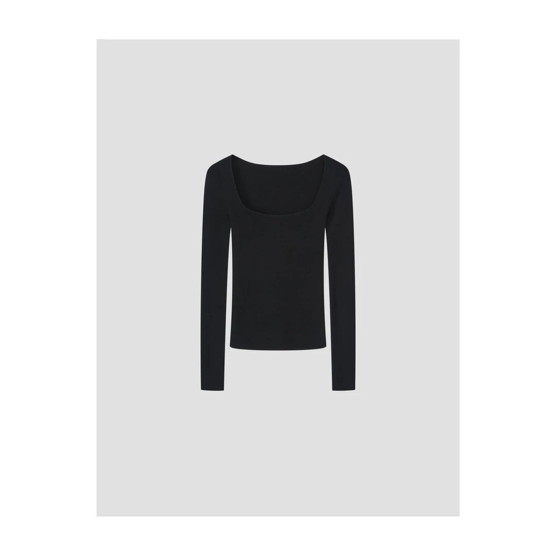 靠谱。【偏爱扬子纱】新款修身显瘦梯领毛织打底KP24654