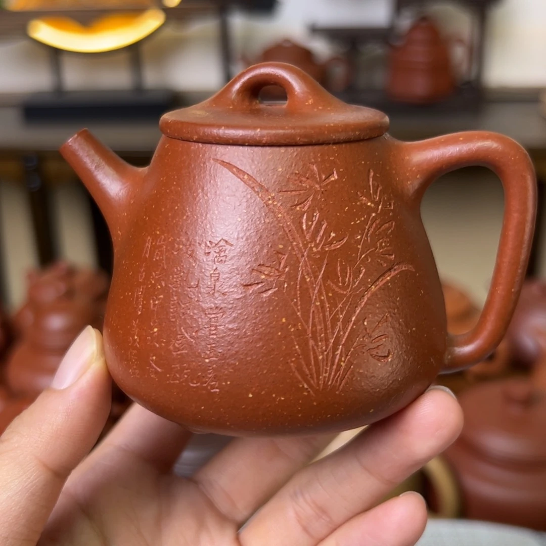 茶壶紫砂紫砂壶高石瓢红降坡150cc