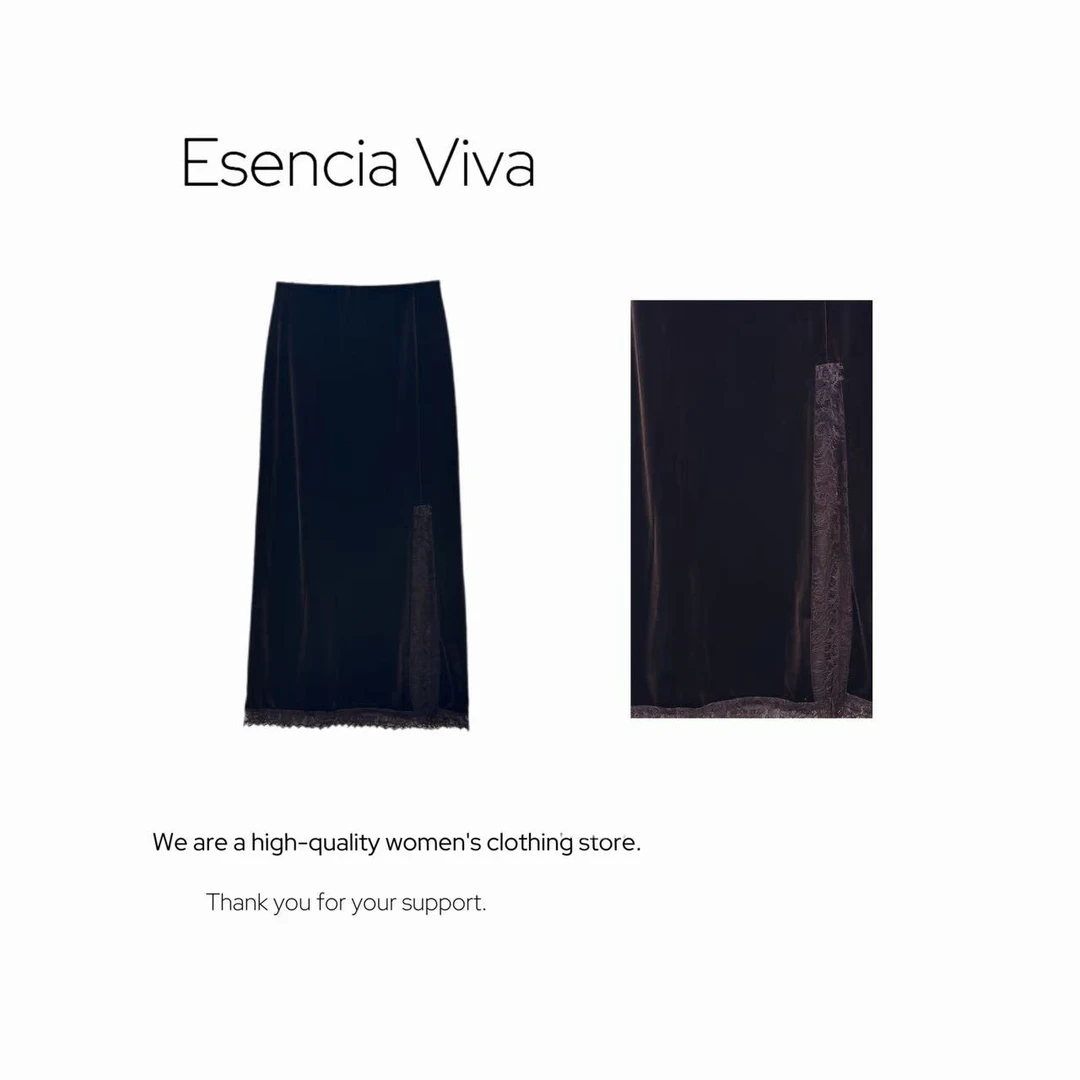 EV.【原创设计】设计师款重工刺绣蕾丝显瘦半身裙EVZZ0103